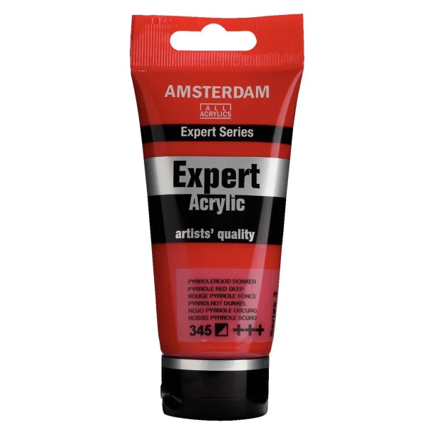 AMSTERDAM Expert Series acrylic tube 75 ml Pyrrole Red Deep 345