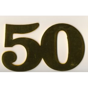 Tal 50 guldfarvet tr