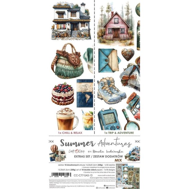 Craft O'Clock Paper Pack "Summer Adventures - Extras Set - Mix" CC-C77-SAS-13