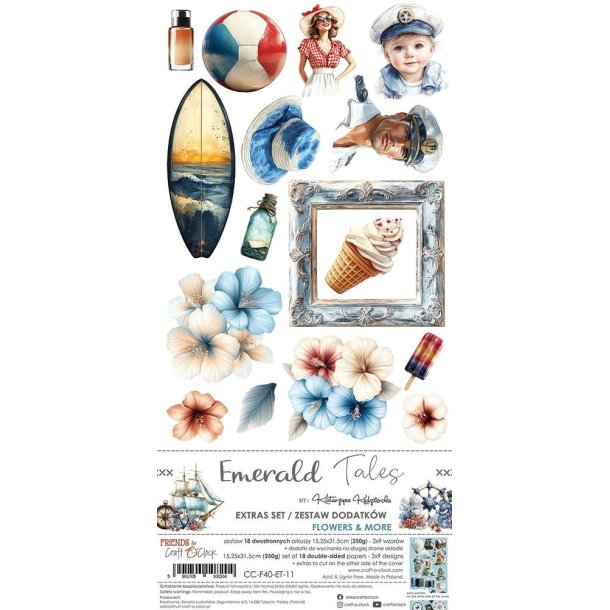 Craft O'Clock Paper Pack "Emerald Tales - Extras Set - Flowers" CC-F40-ET-11