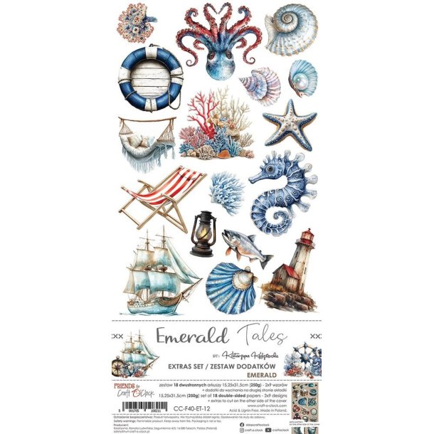 Craft O'Clock Paper Pack "Emerald Tales - Extras Set - Emerald" CC-F40-ET-12