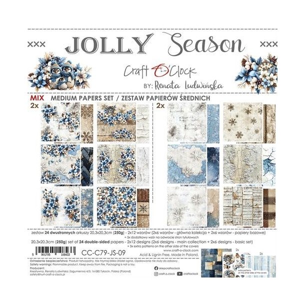 Craft O'Clock Paper Pack "Jolly Season - 20,3x20,3cm" CC-C79-JS-09