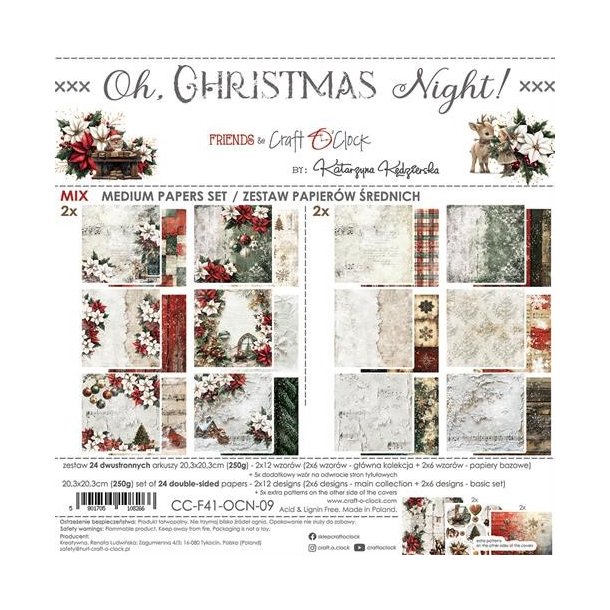 Craft O'Clock Paper Pack "Oh, Christmas Night - 20,3x20,3cm" CC-F41-OCN-09 