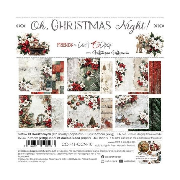 Craft O'Clock Paper Pack "Oh, Christmas Night - 15,25x15,25cm" CC-F41-OCN-10 