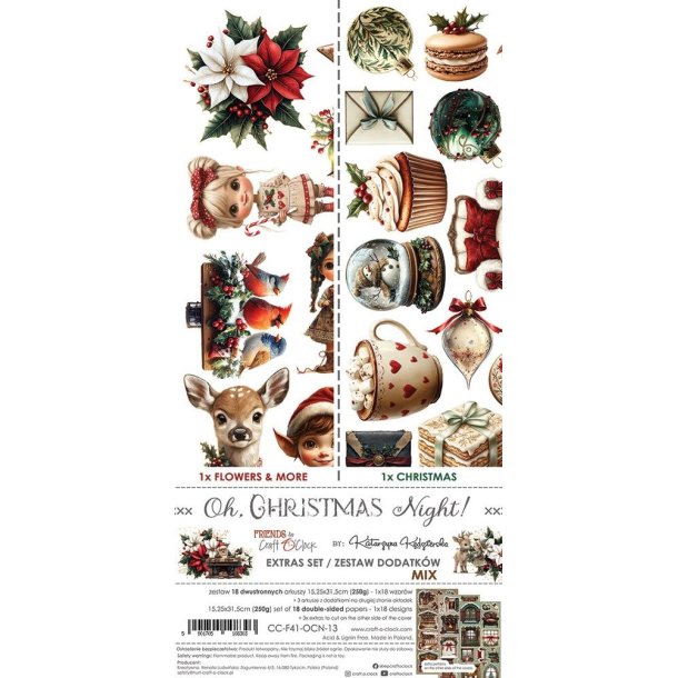 Craft O'Clock Paper Pack "Oh, Christmas Night - Extras Set - Mix" CC-F41-OCN-13 