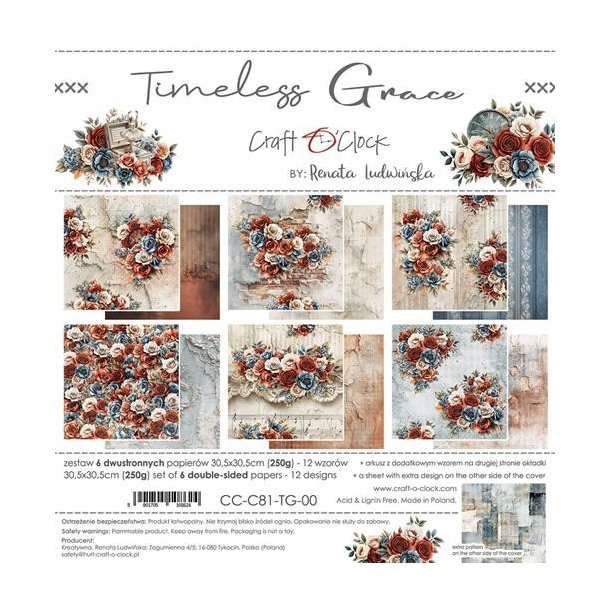 Craft O'Clock Paper Pack "Timeless Grace - 30,5x30,5cm" CC-C81-TG-00