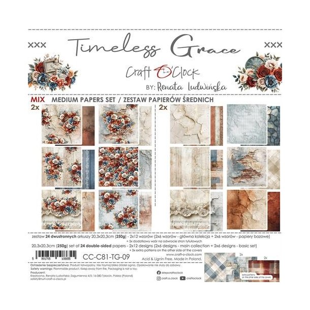 Craft O'Clock Paper Pack "Timeless Grace - 20,3x20,3cm" CC-C81-TG-09