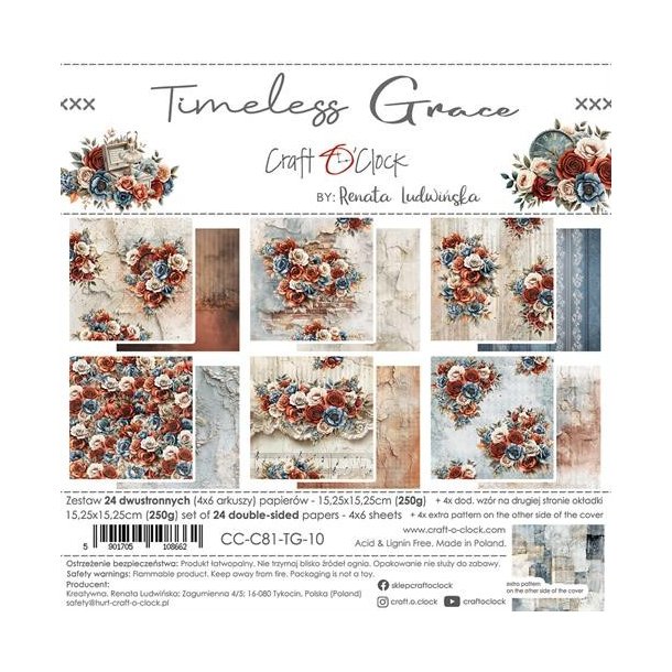 Craft O'Clock Paper Pack "Timeless Grace - 15,25x15,25cm" CC-C81-TG-10
