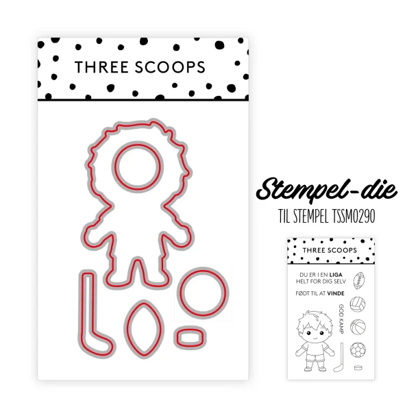 Stempel-die: God kamp  dreng Three Scoops LS BEMRKNINGER