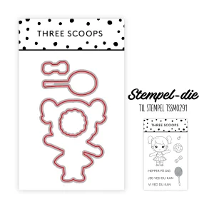 Stempel-die: Hepper p dig – pige Three Scoops LS BEMRKNINGER