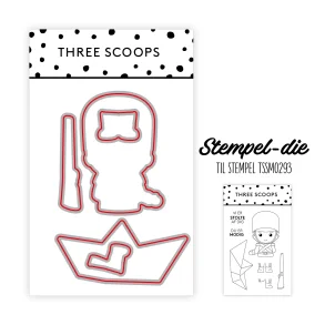 Stempel-die: Tinsoldat Three Scoops LS BEMRKNINGER