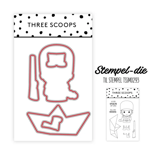 Stempel-die: Tinsoldat Three Scoops LS BEMRKNINGER