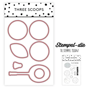 Stempel-die: Kampklar – bolde & ketcher Three Scoops LS BEMRKNINGER D13