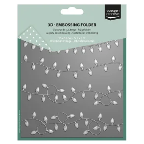 3D Embossing Folder Christmas Bulbs 5.9x5.9&Prime;