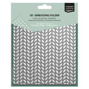 3D Embossing Folder Knitted Pattern 5.9x5.9&Prime;