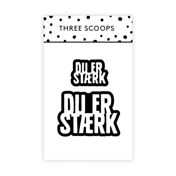 Die Du er strk tekstdie Three Scoops