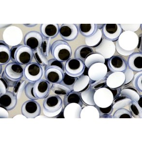 Rulle�jne 22mm 20stk runde sort/hvid