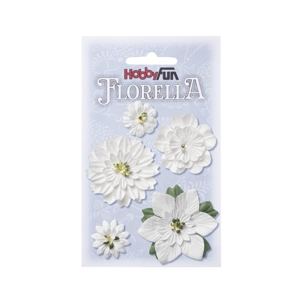 Florella blomster hvide 2-5cm