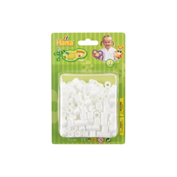 HAMA Hama maxi perler i blister 250stk hvid