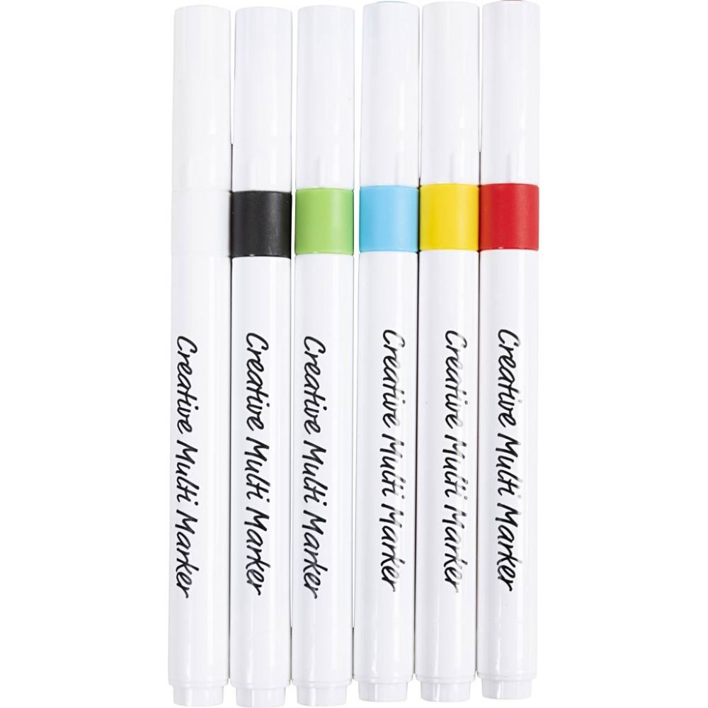 Kreativ Multi Tusch 6stk streg 4mm ass farver - Tuscher/Fineliners ...