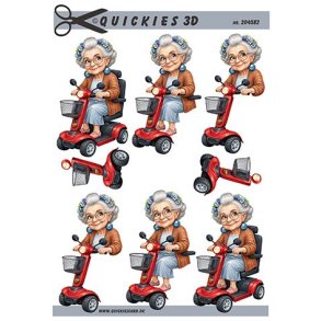 3D ark �ldre dame p� scooter Quickies M48