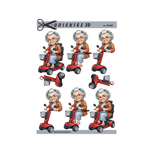 3D ark �ldre dame p� scooter Quickies M48