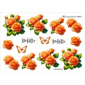 3D ark Orange blomster HM design M48
