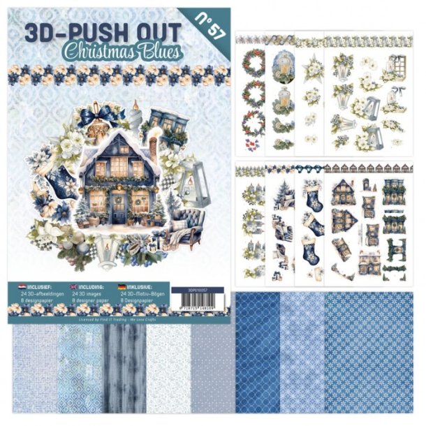 3D tryk ud bog nr. 57 - Blue Christmas