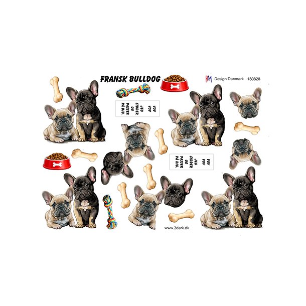 3D ark Fransk Bulldog HM design M48