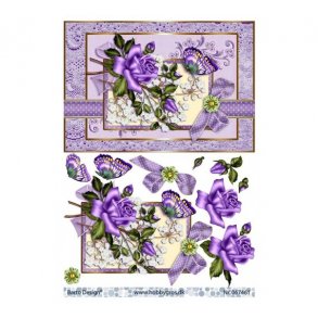 3D ark A5 lilla blomst M39