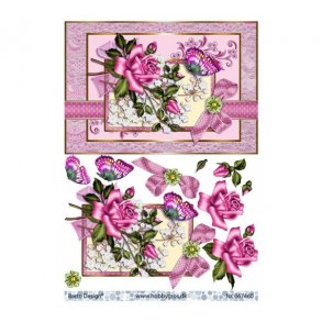 3D ark A5 pink blomst M39