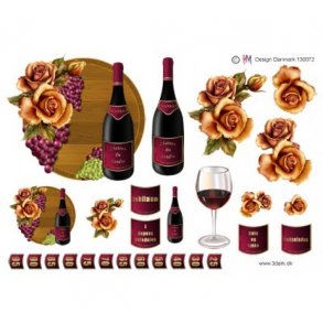 3D ark A5 rdvin og roser M40