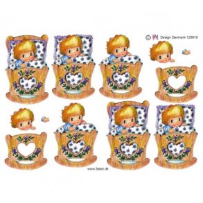 3D ark babydreng i vugge M2