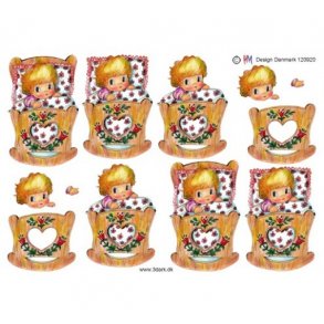 3D ark babypige i vugge M2