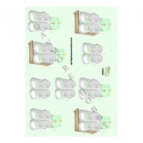 3D ark babysko, lys mintgrn M11