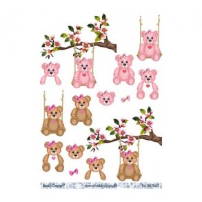 3D ark bamse i gynge lyserd M8