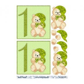 3D ark Bamse med kasket 1 r M15A