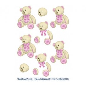 3D ark Bamse med lyserd sljfe M42