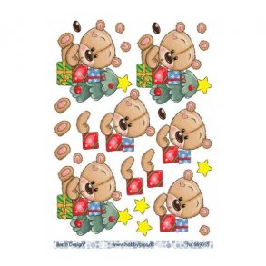 3D ark Barto Bamse med gaver M43