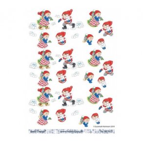 3D ark Barto Nissedreng & pige med snebolde M26