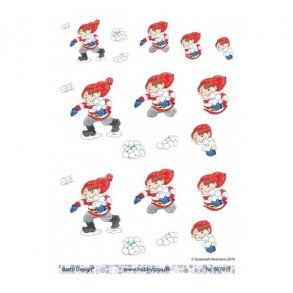 3D ark Barto Nissedreng med snebolde M26