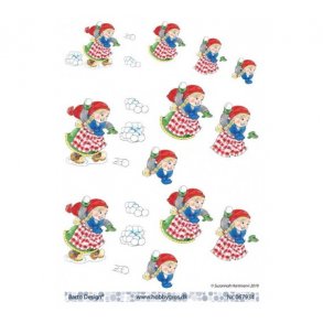 3D ark Barto Nissepige med snebolde M26