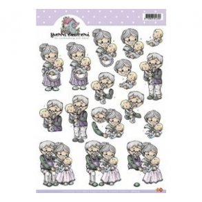 3D ark bedsteforldre m barn M7