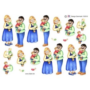 3D ark Bedsteforldre med brnebrn M44