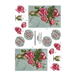 3D ark blomster i vase M17