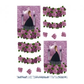 3D ark dame & blomst M24