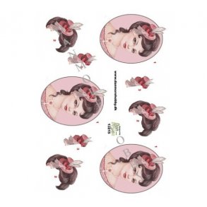 3D ark dameansigt med hat M36