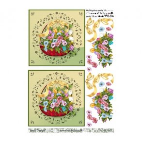 3D ark Dot Kurv med blomster M15A