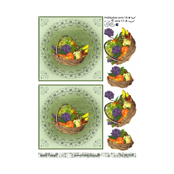 3D ark Dot Kurv med frugter M15A