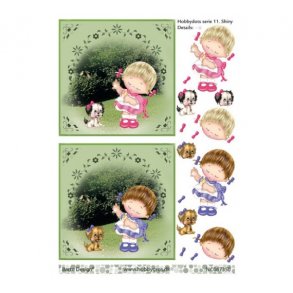 3D ark dot pige med hund M29